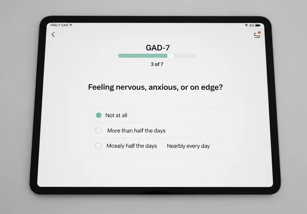 Screenshot of an online GAD-7 test on a modern device.