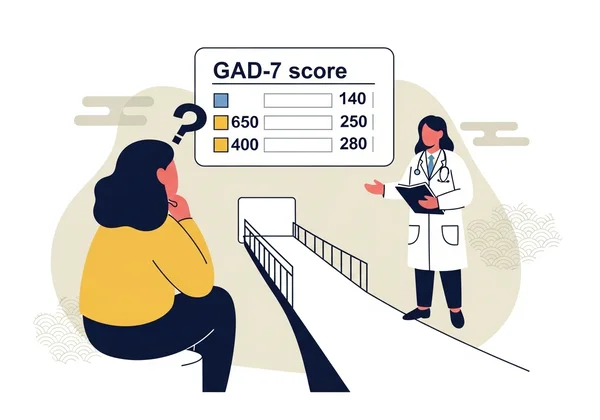 Người đang diễn giải điểm GAD-7 với sự hướng dẫn chuyên nghiệp