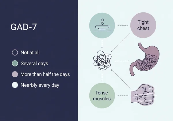 GAD-7 questionnaire linking to physical anxiety symptoms.