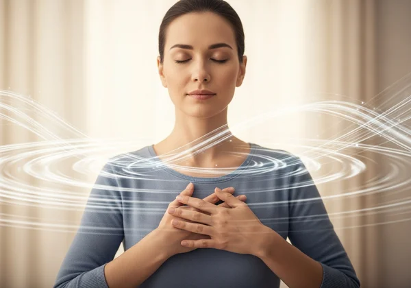 Person listening to their body, finding clarity and well-being.