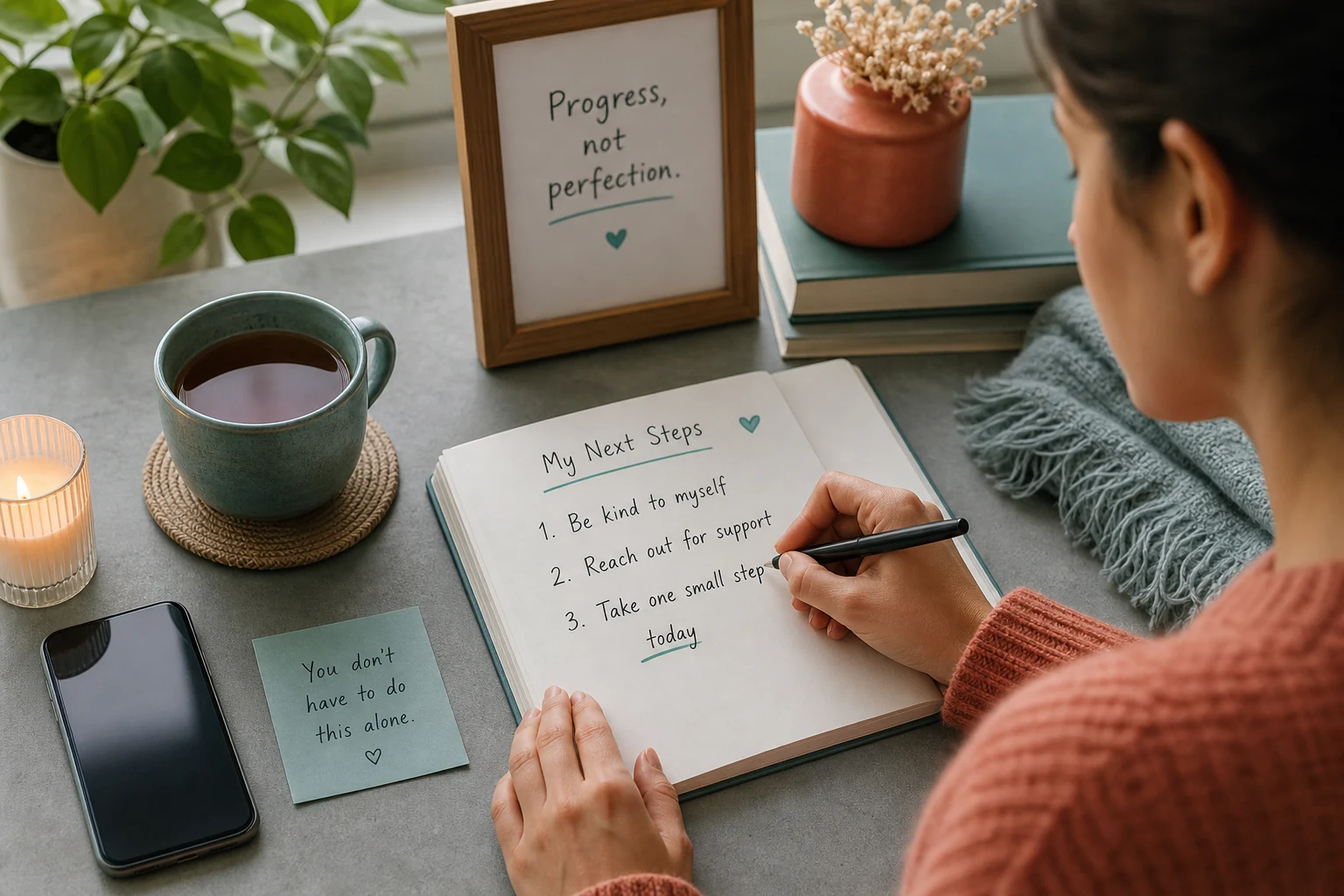 Calm next steps for anxiety reflection